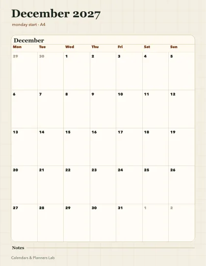 December 2027 United Kingdom calendar printable printable preview