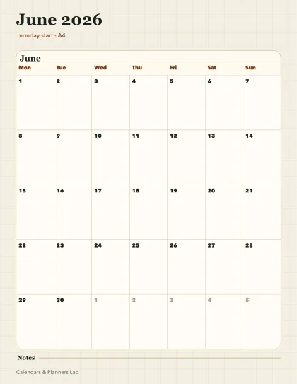 June 2026 New Zealand calendar printable printable preview