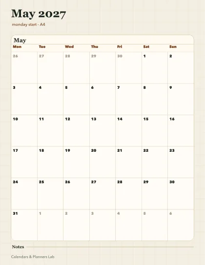 May 2027 New Zealand calendar printable printable preview