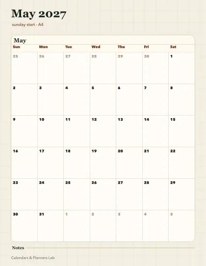 May 2027 Singapore calendar printable printable preview