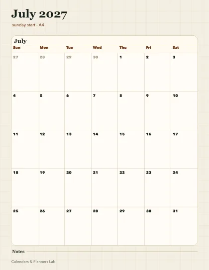 July 2027 Singapore calendar printable printable preview