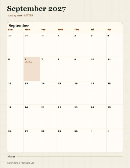 September 2027 calendar printable printable preview