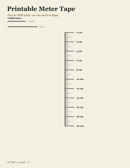 Printable meter tape printable preview